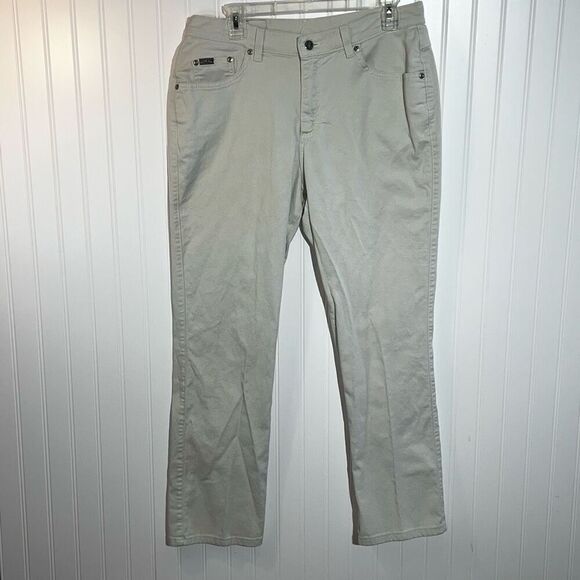 Riders Denim - Riders Classic Straight Jeans Womens Size 12 Tan 5 Pocket Workwear Casual Zipper